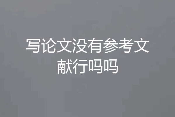 写论文没有参考文献行吗吗