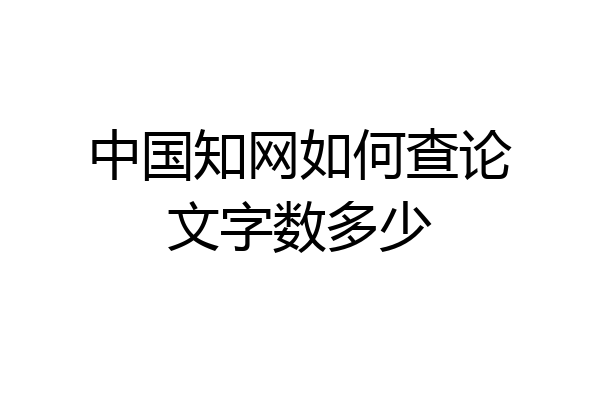 中国知网如何查论文字数多少