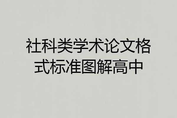 社科类学术论文格式标准图解高中