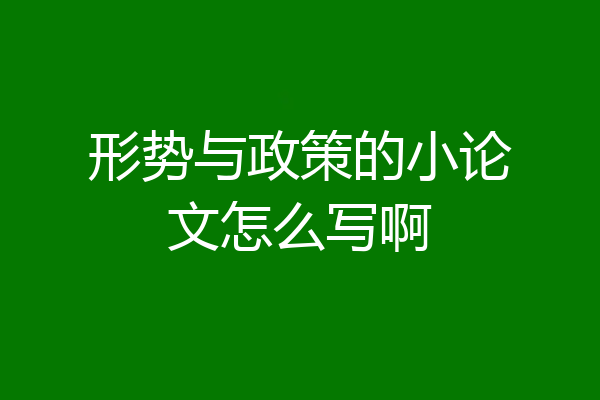 形势与政策的小论文怎么写啊