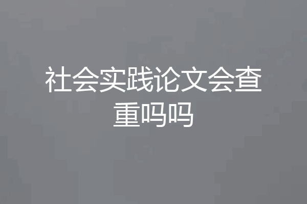 社会实践论文会查重吗吗