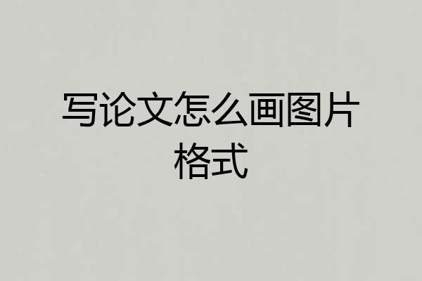 写论文怎么画图片格式