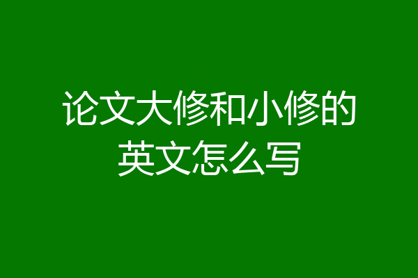 论文大修和小修的英文怎么写