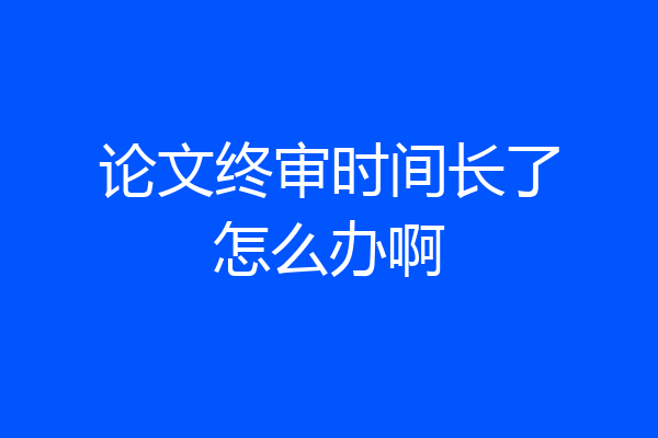 论文终审时间长了怎么办啊