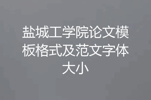 盐城工学院论文模板格式及范文字体大小