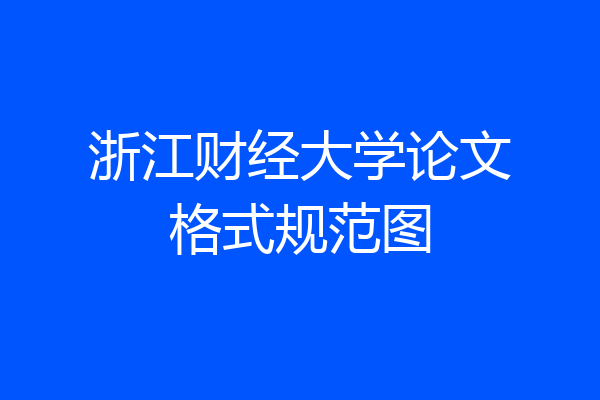 浙江财经大学论文格式规范图