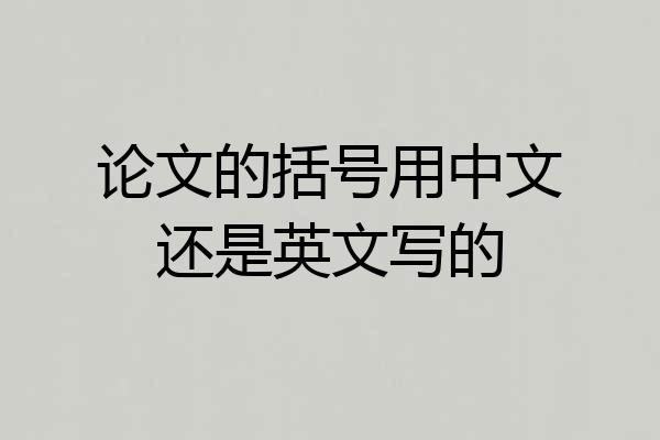 论文的括号用中文还是英文写的