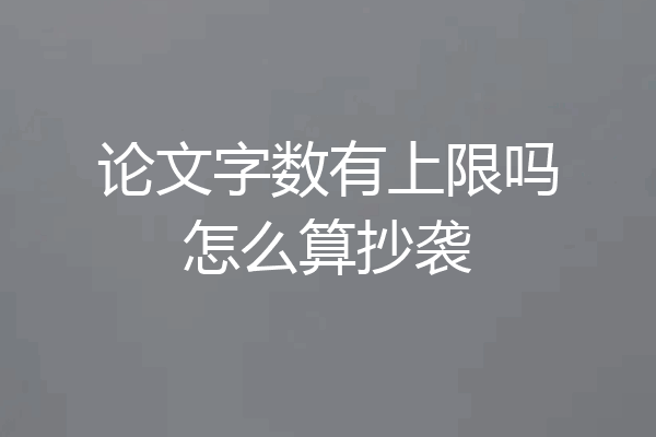 论文字数有上限吗怎么算抄袭