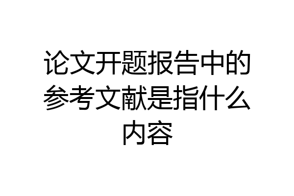 论文开题报告中的参考文献是指什么内容