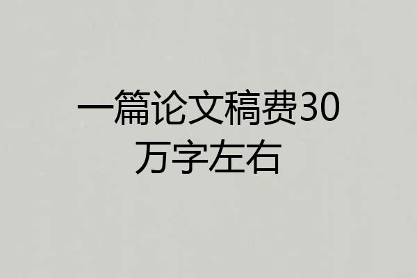 一篇论文稿费30万字左右