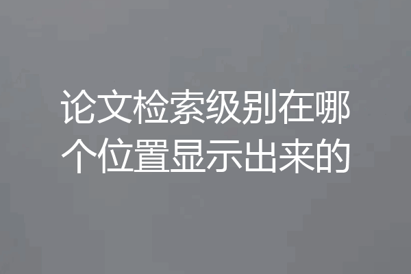 论文检索级别在哪个位置显示出来的