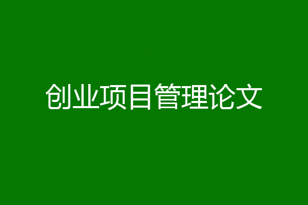 创业项目管理论文