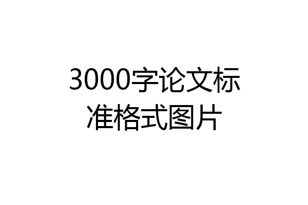 3000字论文标准格式图片