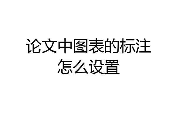 论文中图表的标注怎么设置