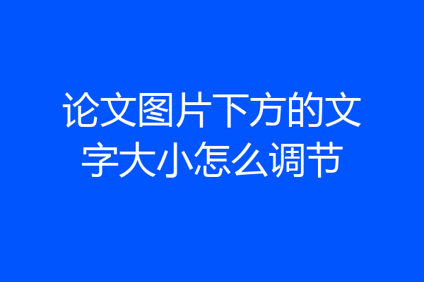 论文图片下方的文字大小怎么调节