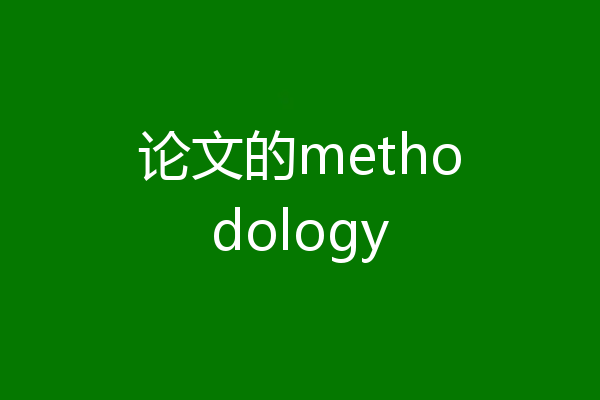 论文的methodology
