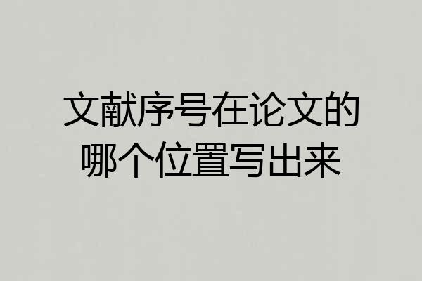 文献序号在论文的哪个位置写出来