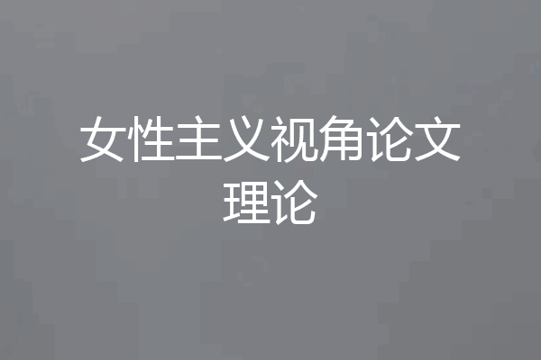 女性主义视角论文理论