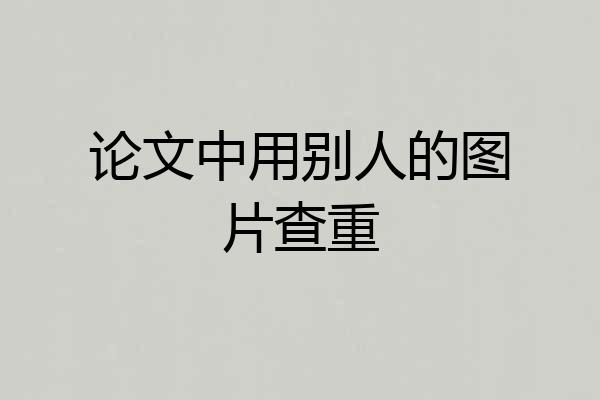 论文中用别人的图片查重