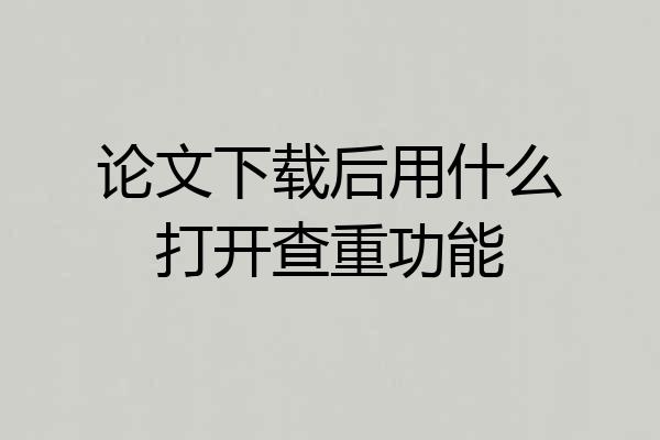 论文下载后用什么打开查重功能