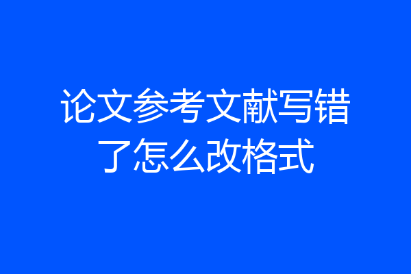 论文参考文献写错了怎么改格式