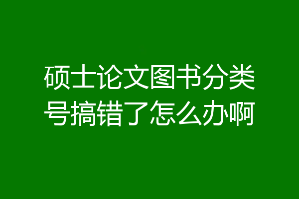 硕士论文图书分类号搞错了怎么办啊
