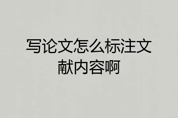 写论文怎么标注文献内容啊
