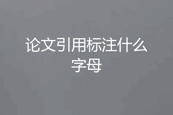 论文引用标注什么字母
