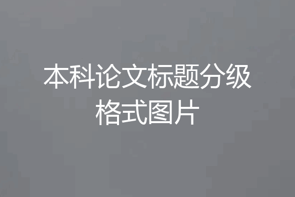 本科论文标题分级格式图片