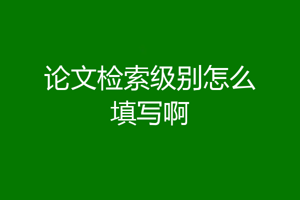 论文检索级别怎么填写啊