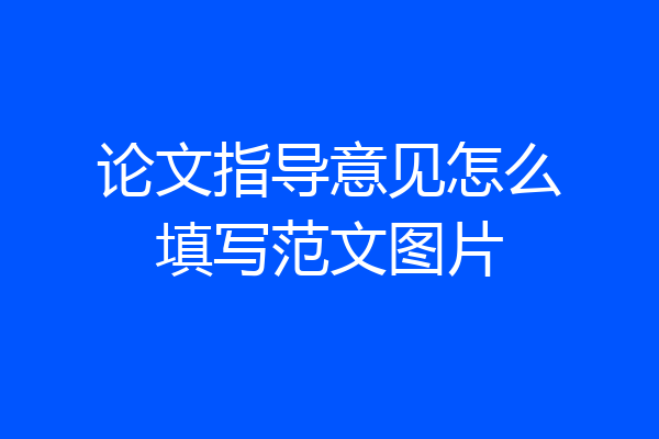 论文指导意见怎么填写范文图片
