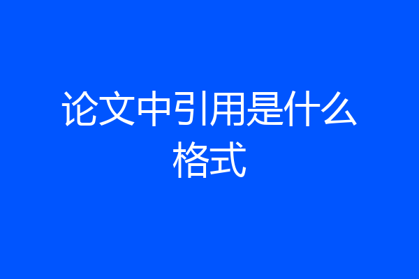 论文中引用是什么格式
