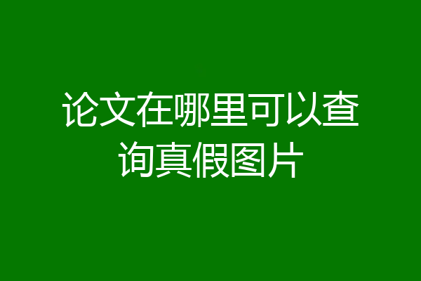 论文在哪里可以查询真假图片