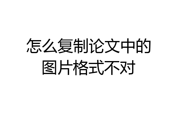 怎么复制论文中的图片格式不对