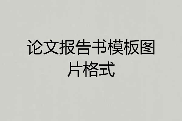 论文报告书模板图片格式