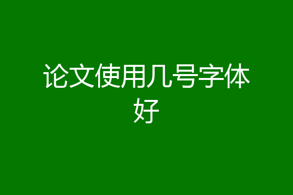 论文使用几号字体好