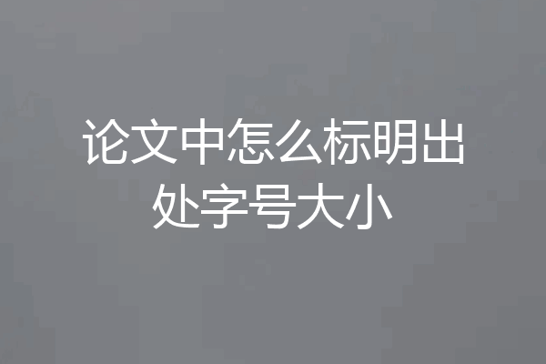 论文中怎么标明出处字号大小