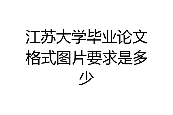 江苏大学毕业论文格式图片要求是多少
