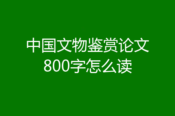 中国文物鉴赏论文800字怎么读