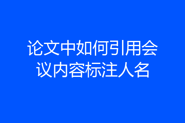 论文中如何引用会议内容标注人名