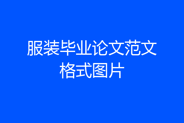服装毕业论文范文格式图片