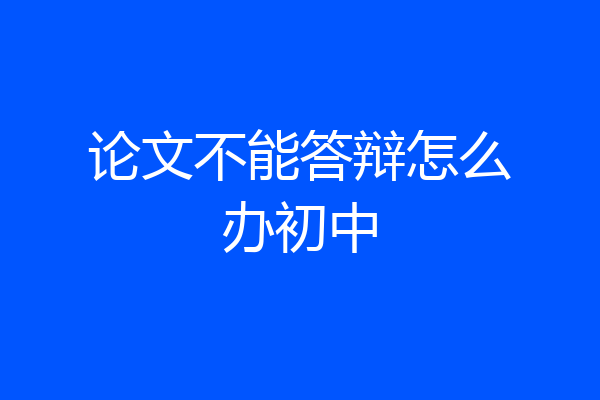 论文不能答辩怎么办初中