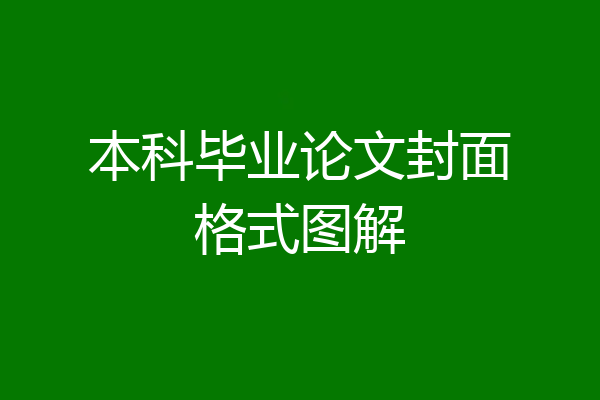 本科毕业论文封面格式图解