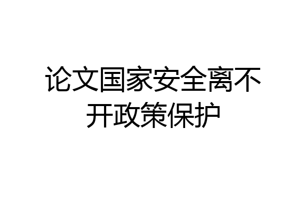 论文国家安全离不开政策保护