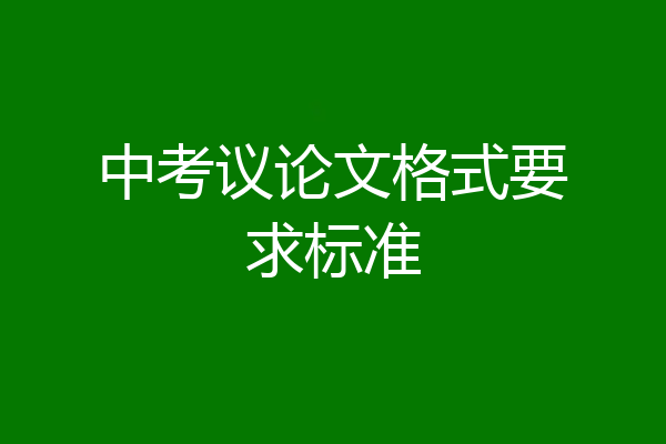 中考议论文格式要求标准