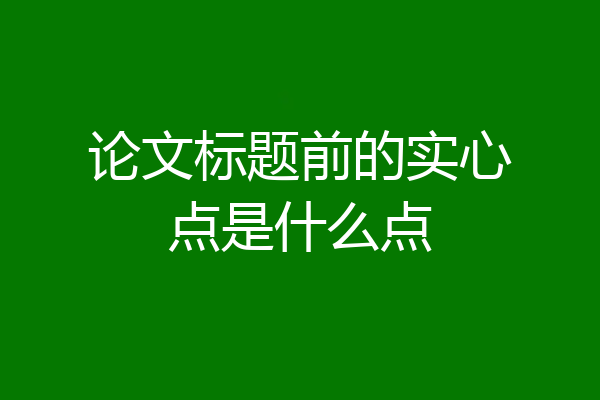 论文标题前的实心点是什么点