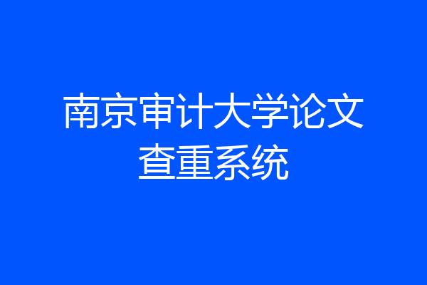 南京审计大学论文查重系统