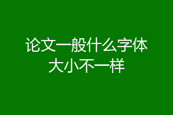 论文一般什么字体大小不一样