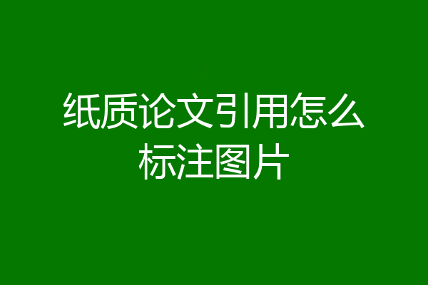 纸质论文引用怎么标注图片