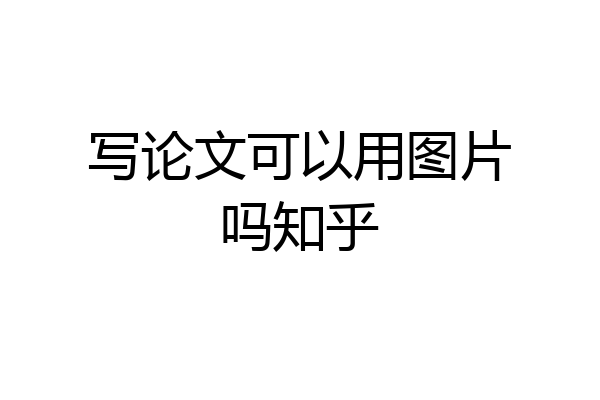 写论文可以用图片吗知乎